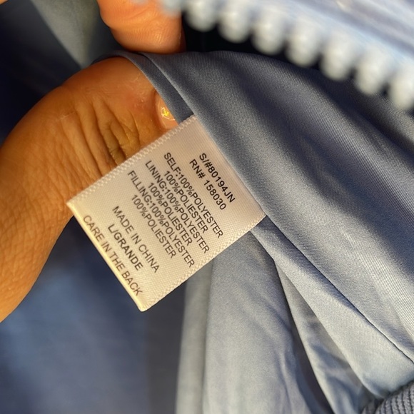 Quilted Corduroy Puffer Love Tree Blue Jacket - Size L - Picture 5 of 7